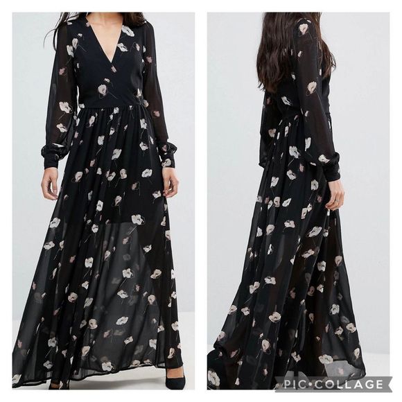 ASOS Dresses & Skirts - ASOS Black Floral Maxi Dress